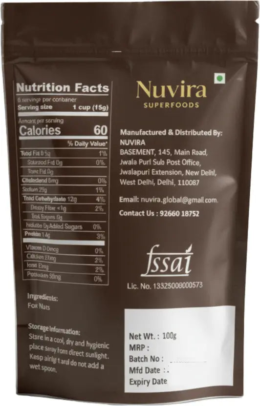 Nuvira Premium Roasted Makhana | Protein-Rich Healthy Snack | Lotus Seeds(Makhana)  (100 g)