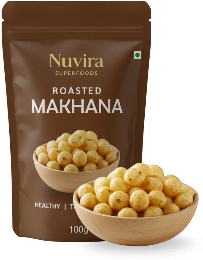 Nuvira Premium Roasted Makhana | Protein-Rich Healthy Snack | Lotus Seeds(Makhana)  (100 g)