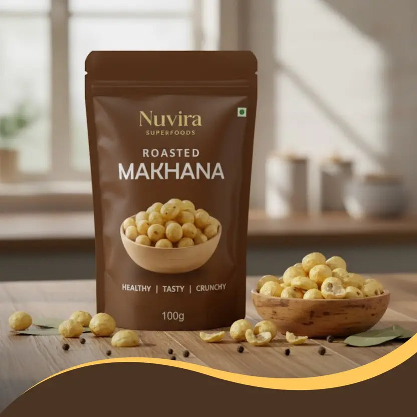 Nuvira Premium Roasted Makhana | Protein-Rich Healthy Snack | Lotus Seeds(Makhana)  (100 g)