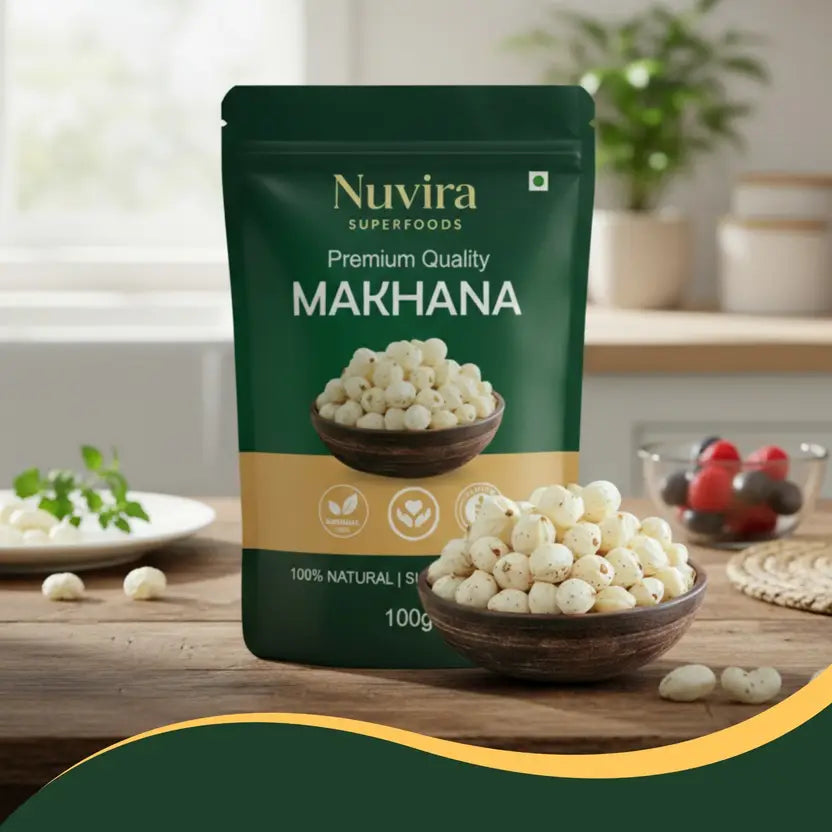 Nuvira Regular Lotus Seed Pop/Gorgon Nut Puffed Kernels (Phool Makhana) Lotus Seeds(Makhana)  (100 g)