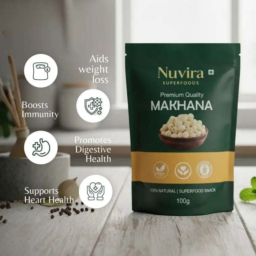 Nuvira Regular Lotus Seed Pop/Gorgon Nut Puffed Kernels (Phool Makhana) Lotus Seeds(Makhana)  (100 g)