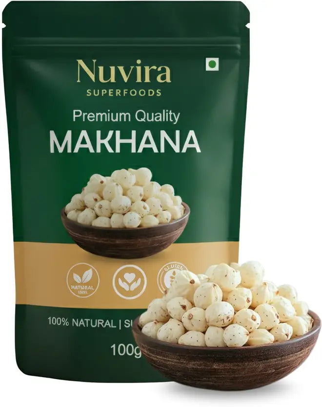 Nuvira Regular Lotus Seed Pop/Gorgon Nut Puffed Kernels (Phool Makhana) Lotus Seeds(Makhana)  (100 g)