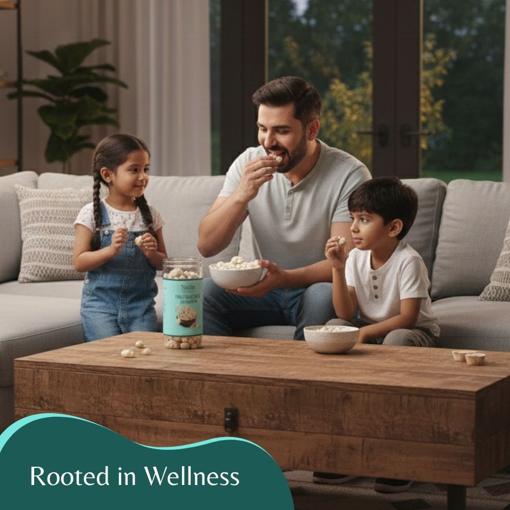 Nuvira Himalayan Salted Roasted and Flavoured Makhana | Healthy & Crunchy Snack | Cholesterol Free | Gluten Free | Rich In Protein & Calcium | Roasted In Olive Oil - 70gm Jar